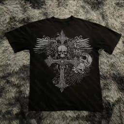 Summer Classic Y2K Gothic Style T-shirt Print Oversized T Shirt High Street Shirts Round Neck Cotton Tops Mens Women T Shirt Tee