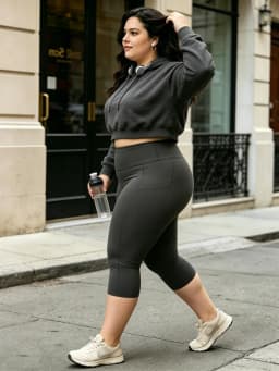 Capri Plus Size Leggings for Women with Pockets-Stretchy Tummy Control High Waist Workout Black Yoga Pants