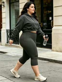 Capri Plus Size Leggings for Women with Pockets-Stretchy Tummy Control High Waist Workout Black Yoga Pants