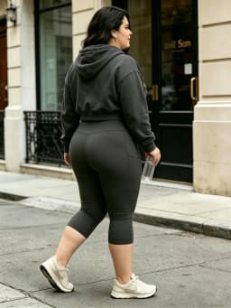 Capri Plus Size Leggings for Women with Pockets-Stretchy Tummy Control High Waist Workout Black Yoga Pants