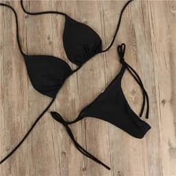 Women Thong Bikini Set Side Tie Sexy Swimsuit Bandage Style Brazilian Swimwear Woman Clothing Red/Blue/Black/White/Wine Red/Pink