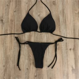 Women Thong Bikini Set Side Tie Sexy Swimsuit Bandage Style Brazilian Swimwear Woman Clothing Red/Blue/Black/White/Wine Red/Pink