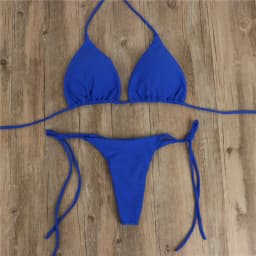 Women Thong Bikini Set Side Tie Sexy Swimsuit Bandage Style Brazilian Swimwear Woman Clothing Red/Blue/Black/White/Wine Red/Pink