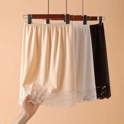 Thin Ice Silk Modal Female Half Length Skirt Lace Anti-Penetrating Underskirt Anti-glare Mesh Flower Innerwear Short Skirt Women