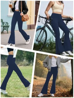 Women's Super Soft Flare Pants High Waisted Tummy Control Workout Yoga Leggings Bell Bottoms