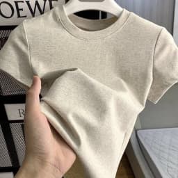Women's Solid Short Sleeve T-Shirt Spring Summer Casual Soft Slim Fit Basic Top Tees All-Match Fashion T-Shirts for Women
