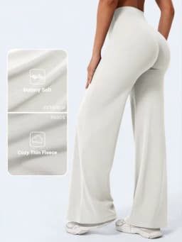 Mid Waist Yoga Straight Leg Pants Soft Wide LegTrousers Naked Feel Fitness Compression Leggings Pilates Running Sports Trousers