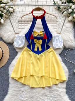 Women's Sexy Mini Dress Lingerie Cosplay Maid Cute Bowknot Lace Hotsweet Casual Dresses Party Club Costume Camisole Mini Dresses