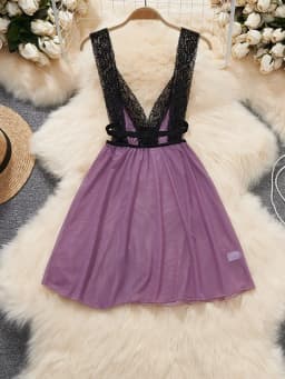Women's Sexy Mini Dress Lingerie Cosplay Maid Cute Bowknot Lace Hotsweet Casual Dresses Party Club Costume Camisole Mini Dresses