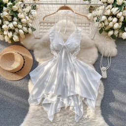 Women's Sexy Mini Dress Lingerie Cosplay Maid Cute Bowknot Lace Hotsweet Casual Dresses Party Club Costume Camisole Mini Dresses