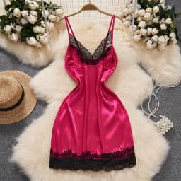 Women's Sexy Mini Dress Lingerie Cosplay Maid Cute Bowknot Lace Hotsweet Casual Dresses Party Club Costume Camisole Mini Dresses