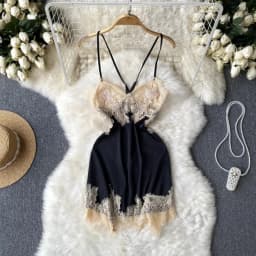 Women's Sexy Mini Dress Lingerie Cosplay Maid Cute Bowknot Lace Hotsweet Casual Dresses Party Club Costume Camisole Mini Dresses