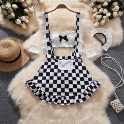 Women's Sexy Mini Dress Lingerie Cosplay Maid Cute Bowknot Lace Hotsweet Casual Dresses Party Club Costume Camisole Mini Dresses