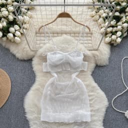 Women's Sexy Mini Dress Lingerie Cosplay Maid Cute Bowknot Lace Hotsweet Casual Dresses Party Club Costume Camisole Mini Dresses