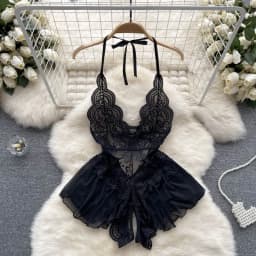 Women's Sexy Mini Dress Lingerie Cosplay Maid Cute Bowknot Lace Hotsweet Casual Dresses Party Club Costume Camisole Mini Dresses