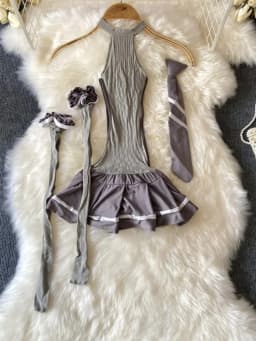 Women's Sexy Mini Dress Lingerie Cosplay Maid Cute Bowknot Lace Hotsweet Casual Dresses Party Club Costume Camisole Mini Dresses