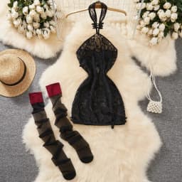 Women's Sexy Mini Dress Lingerie Cosplay Maid Cute Bowknot Lace Hotsweet Casual Dresses Party Club Costume Camisole Mini Dresses