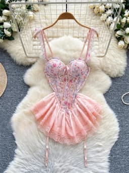 Women's Sexy Mini Dress Lingerie Cosplay Maid Cute Bowknot Lace Hotsweet Casual Dresses Party Club Costume Camisole Mini Dresses