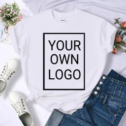 Custom DIY LOGO Women T-Shirt Summer Y2K Streetwear Comfortable Female Short Sleeves Crewneck Customized Pattern Tee Tops
