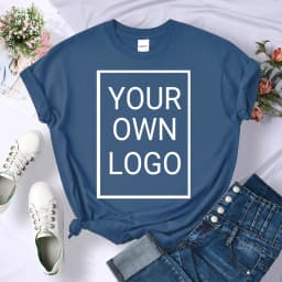 Custom DIY LOGO Women T-Shirt Summer Y2K Streetwear Comfortable Female Short Sleeves Crewneck Customized Pattern Tee Tops