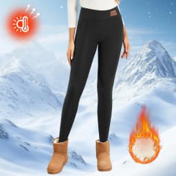 Fleece Women Leggings Thick Flared Pants High-Waisted Thermal Tights Tummy Control Winter Warm Legging Casual Wear