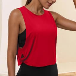 Women Sleeveless Yoga Tops Athletic Vest Breathable Blouse Cover Up Gym Workout Cool T-Shirt Running Short Tank Crop Top