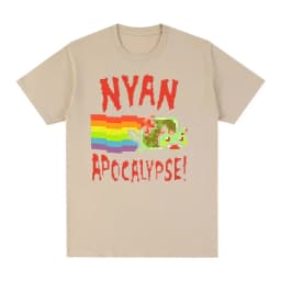 Nyan Rainbow Cat Funny Meme T-shirt Men Women Clothing Fashion Casual T-shirts Kawaii Harajuku Short Sleeves T Shirts Streetwear