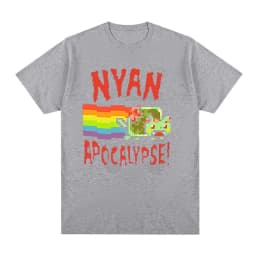 Nyan Rainbow Cat Funny Meme T-shirt Men Women Clothing Fashion Casual T-shirts Kawaii Harajuku Short Sleeves T Shirts Streetwear