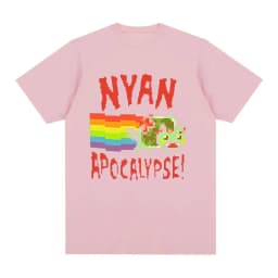 Nyan Rainbow Cat Funny Meme T-shirt Men Women Clothing Fashion Casual T-shirts Kawaii Harajuku Short Sleeves T Shirts Streetwear