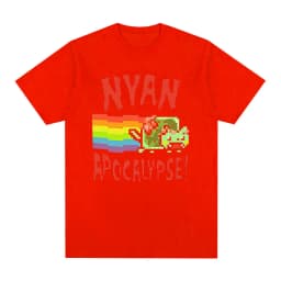 Nyan Rainbow Cat Funny Meme T-shirt Men Women Clothing Fashion Casual T-shirts Kawaii Harajuku Short Sleeves T Shirts Streetwear