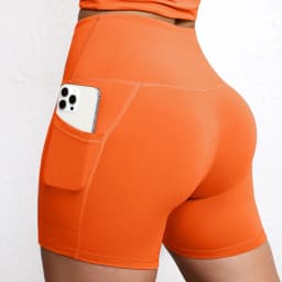 Solid Pocket Shorts Women Fitness Sports Short High Waist Yoga Short Cycling Comprehensive Training Jog Squat Proof