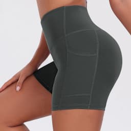 Solid Pocket Shorts Women Fitness Sports Short High Waist Yoga Short Cycling Comprehensive Training Jog Squat Proof