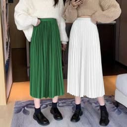 Women Summer Solid Pleated Satin Long Skirt Korean New Fashion Ladies Work Casual Elastic High Waist A Line Party Loose Skirts