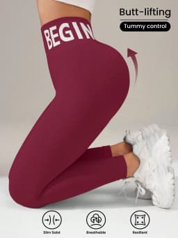 European and American Seamless Yoga Leggings with Waistband Lettering, Butt-Lifting, Quick-Dry Women's Breathable Tights for Pea