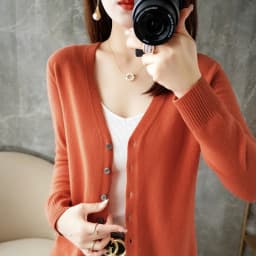 2026 New V-Neck Temperament Small Fragrant Wind Women Loose Sweater Coat Special Offer Cardigan ZHI D035