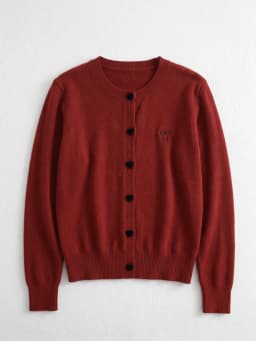 2026 Autumn O-Neck Single Breasted Heart Button Sweater Bow Embroidery Knitted Women Cardigan Korean Casual Tops Woman Clothes