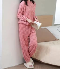Women's Pajamas Set Winter Sleepwear O-neck Loose Long Sleeve Top Elastic Waist Leg Pant Sets Trousers Plus Size Matching Sets