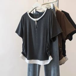 Large size women's clothing spring and summer best-selling splicing versatile contrasting color round neck short-sleeved t-shirt