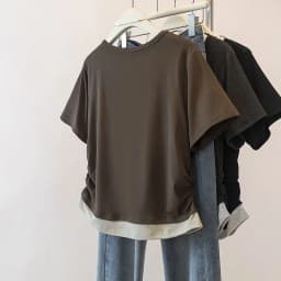 Large size women's clothing spring and summer best-selling splicing versatile contrasting color round neck short-sleeved t-shirt