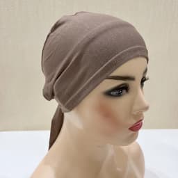 H048 Plain Cotton Tie Back Hats Muslim Turban Pure Color Stretch Inner Hijabs Underscarf Women Head Scarf Under Hijab Bonnet