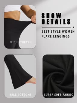 Women's Super Soft Flare Pants High Waisted Tummy Control Workout Yoga Leggings Bell Bottoms