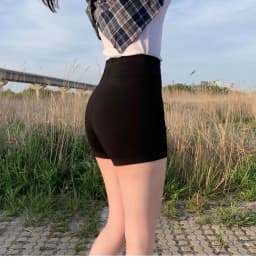 2026 High Waist Slim Fit Black Elastic Shorts for Women Versatile Bodycon Straight Leg 3 Points Hot Pants for Girl Group