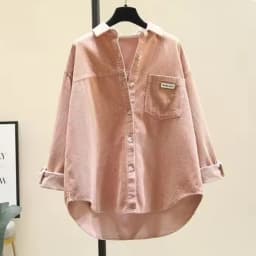 New Autumn Winter Corduroy Loose Shirt&Blouses Long-sleeved Korean Casual Cardigan Women Clothing Fashion Solid Boyfriend Style