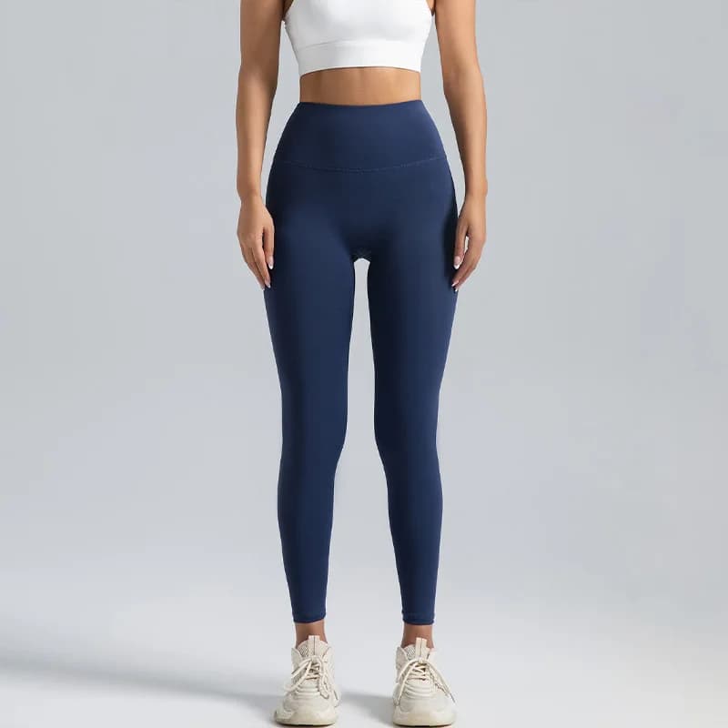 Black Leggings for Women with No T-line High-waisted Hip Lift Yoga Pants with Abdominal Compression and Nude Running Leggings