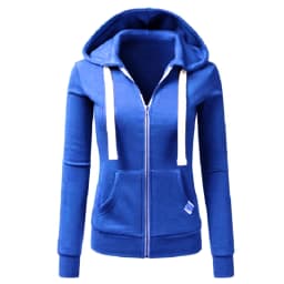 Autumn/Winter New Women'sPersonalized Fashion Sports Hoodie Long Sleeve Drawstring Pocket Zipper Coat Woolen Sweater Top CYXX386