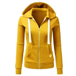 Autumn/Winter New Women'sPersonalized Fashion Sports Hoodie Long Sleeve Drawstring Pocket Zipper Coat Woolen Sweater Top CYXX386