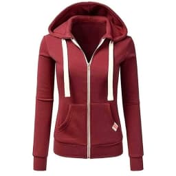 Autumn/Winter New Women'sPersonalized Fashion Sports Hoodie Long Sleeve Drawstring Pocket Zipper Coat Woolen Sweater Top CYXX386