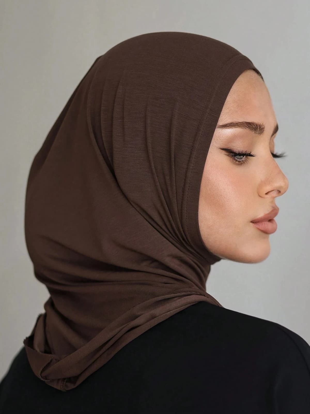 Soft Elasticity Modal Pull on Hijab Muslim Full Cover Neck Instant Hijab Islam Ready to Wear Hijab Scarf HeadWrap Ramadan Prayer