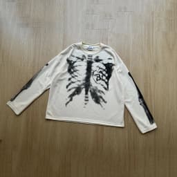 Unisex Y2K Gothic Bone Skeleton Print Long Sleeve T-shirts Streetwear Crew Neck Cotton Loose Autumn Top Tees