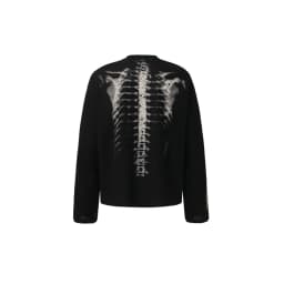 Unisex Y2K Gothic Bone Skeleton Print Long Sleeve T-shirts Streetwear Crew Neck Cotton Loose Autumn Top Tees